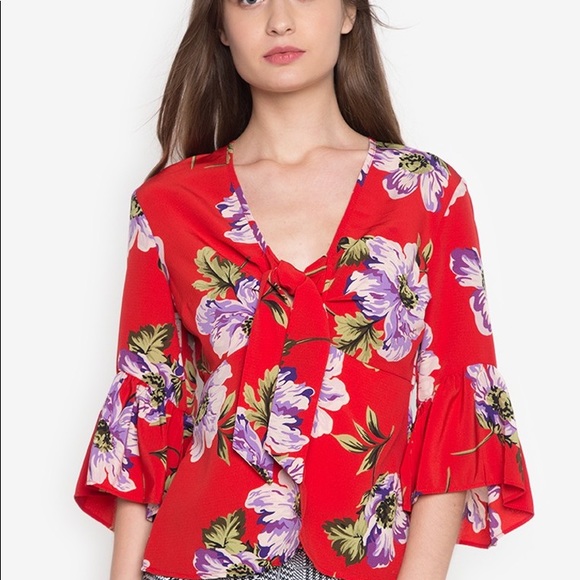 Topshop Floral Print Blouse size 4